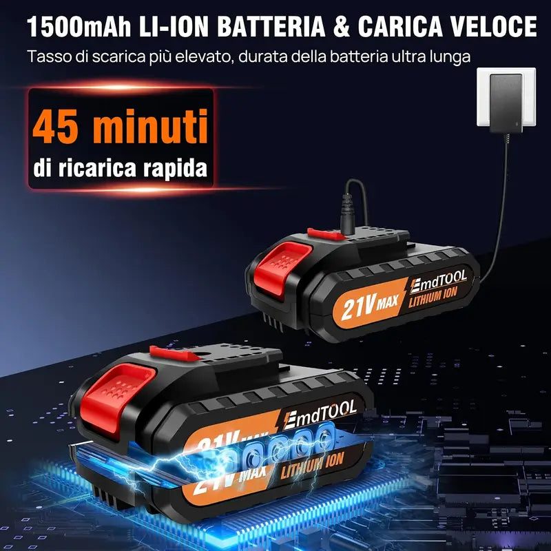 Trapano elettrico multifunzione 21V per uso domestico 3 modalità di lavoro 2 velocità di controllo velocità continua