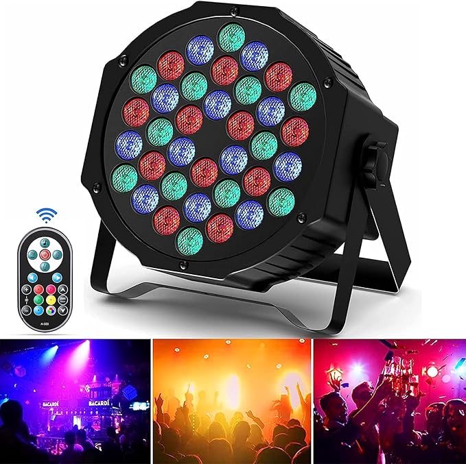 LED RGB 36 Luci da Palco con Telecomando – Attivazione Sonora & Effetti Dinamici