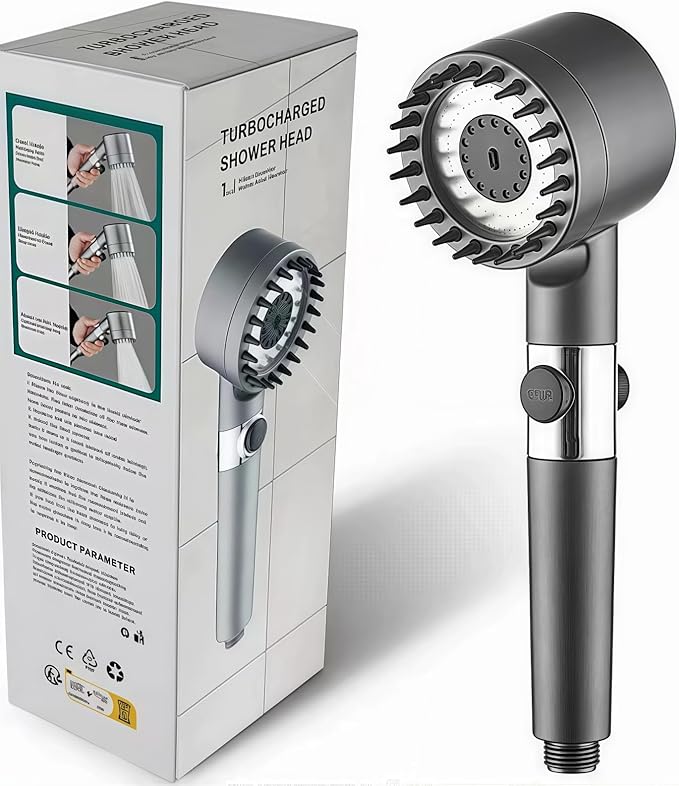 Soffione Doccia Anticalcare Turbo – Alta Pressione & Risparmio Idrico