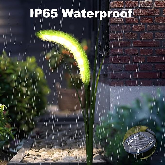 Luci Solari da Giardino a Canne – 2 Pezzi