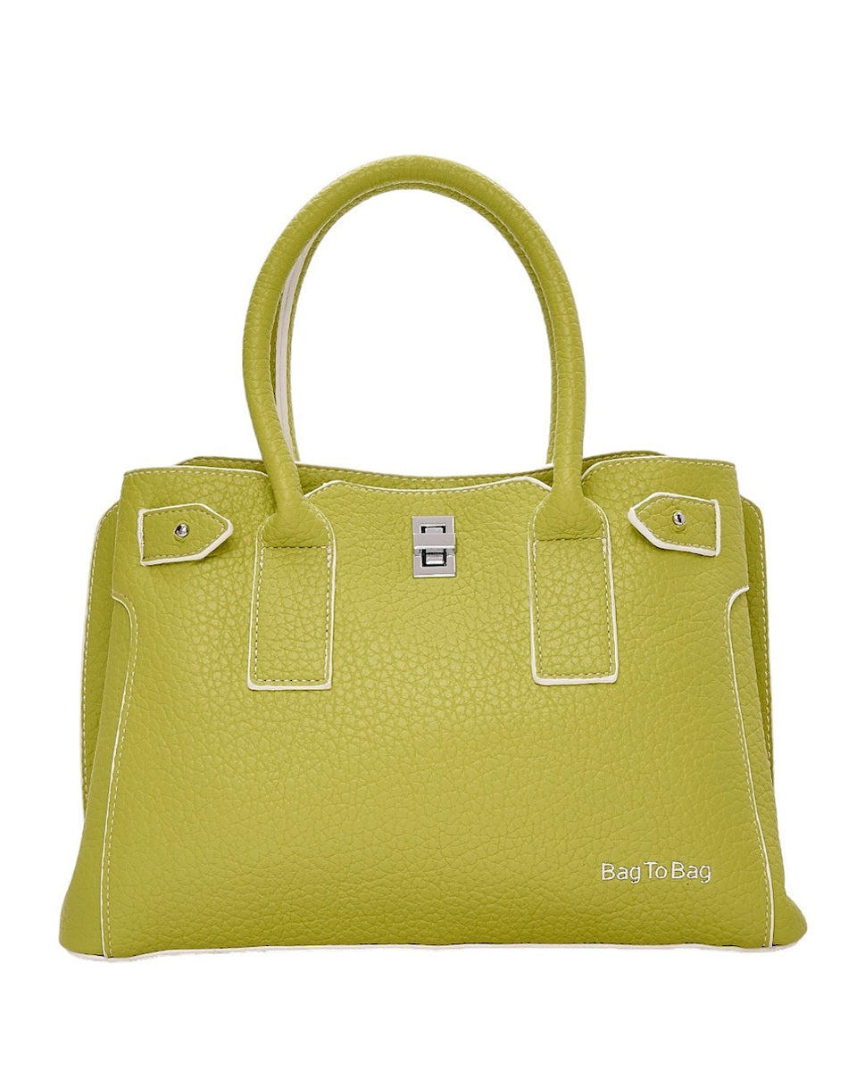 Turbo Bags Borsa a Mano Donna Verde Lime - Ecopelle Strutturata, Elegante e Capiente | Colore Vivace