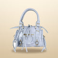 Solada Mini Borsa a Mano Donna in Ecopelle Azzurro