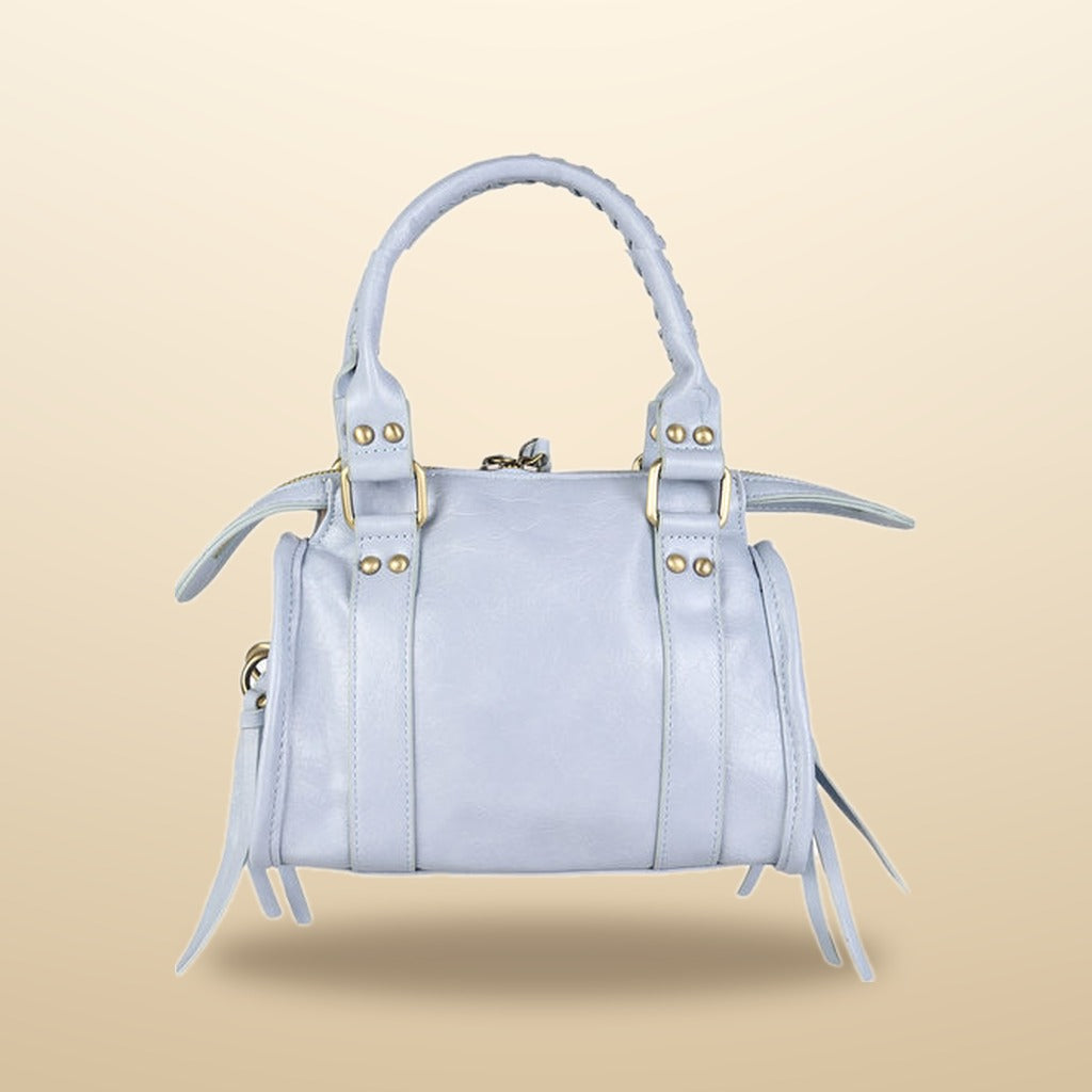 Solada Mini Borsa a Mano Donna in Ecopelle Azzurro