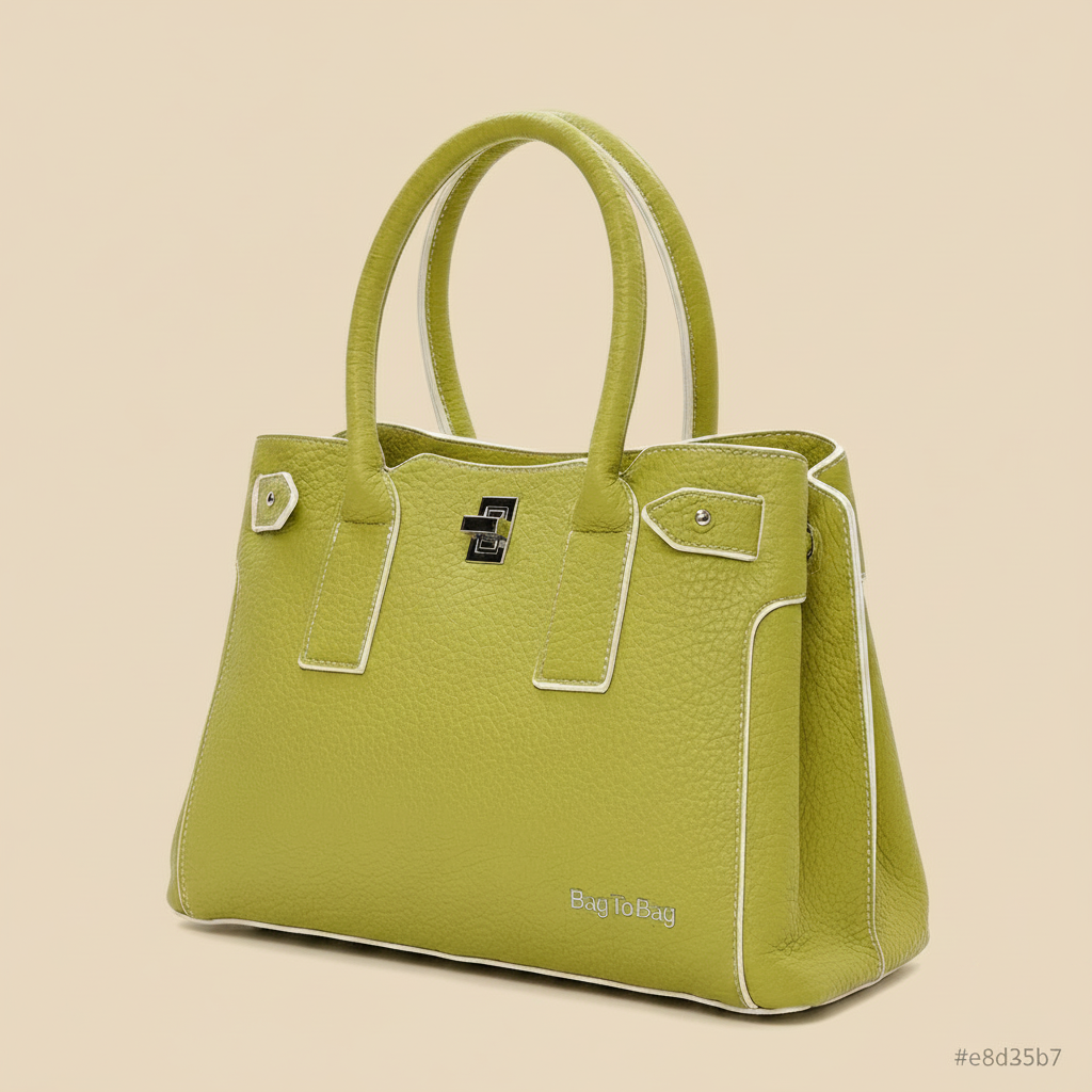 Turbo Bags Borsa a Mano Donna Verde Lime - Ecopelle Strutturata, Elegante e Capiente | Colore Vivace