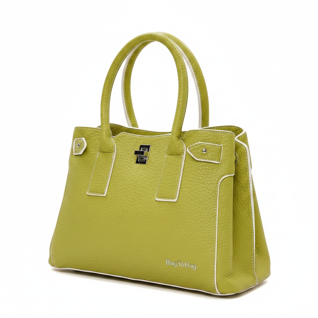Turbo Bags Borsa a Mano Donna Verde Lime - Ecopelle Strutturata, Elegante e Capiente | Colore Vivace