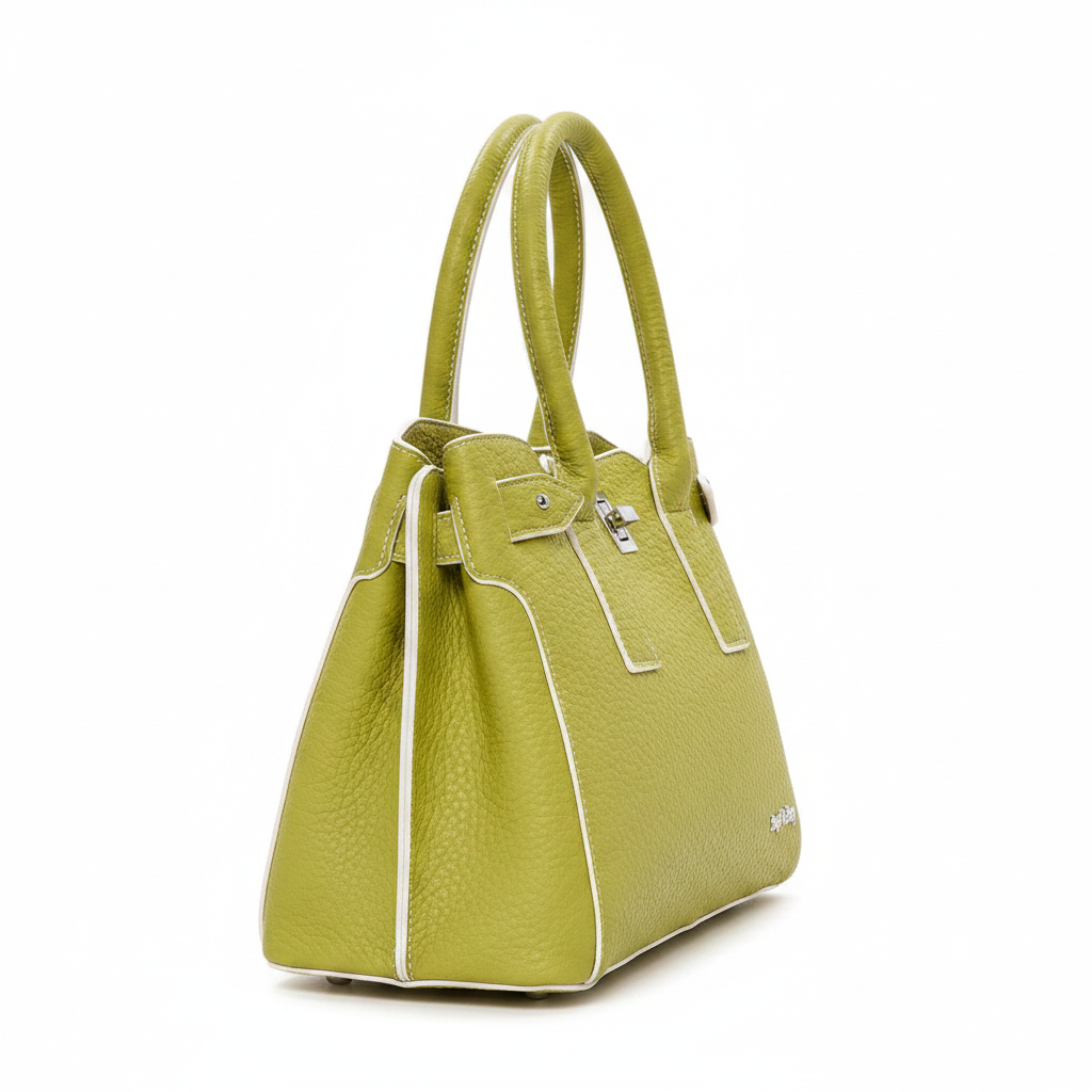 Turbo Bags Borsa a Mano Donna Verde Lime - Ecopelle Strutturata, Elegante e Capiente | Colore Vivace