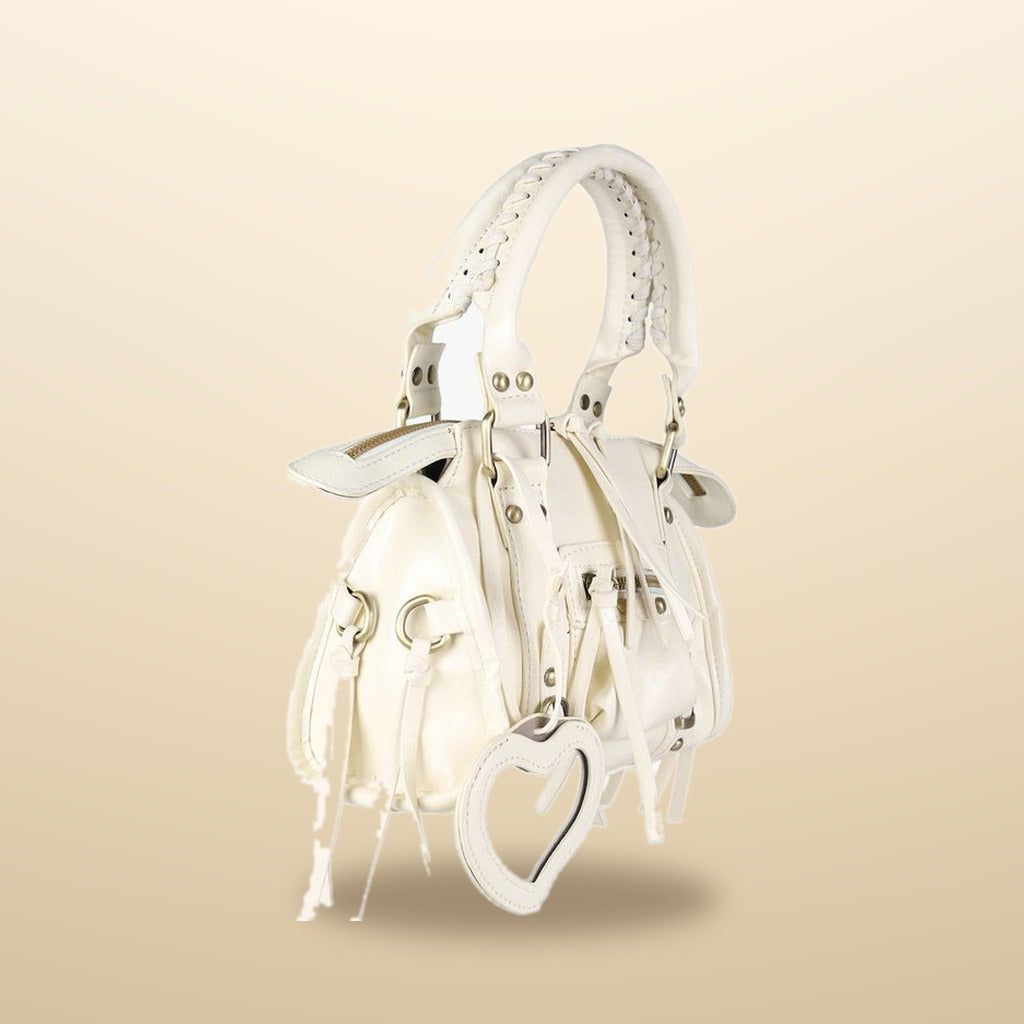 Solada Mini Borsa a Mano Donna in Ecopelle Bianco