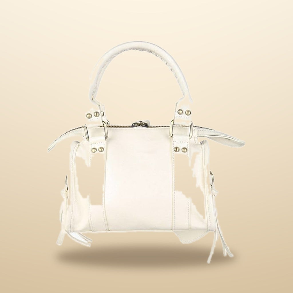 Solada Mini Borsa a Mano Donna in Ecopelle Bianco