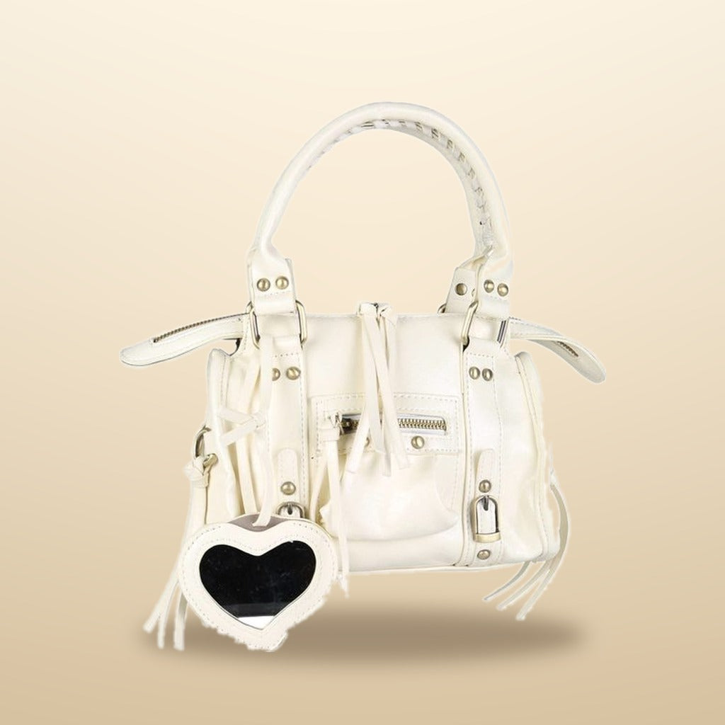 Solada Mini Borsa a Mano Donna in Ecopelle Bianco