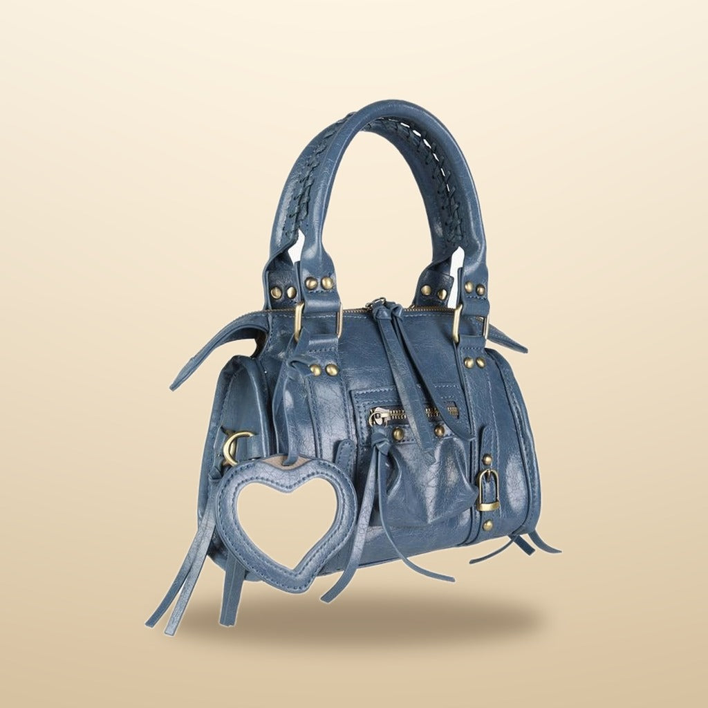 Solada Mini Borsa a Mano Donna in Ecopelle Blu