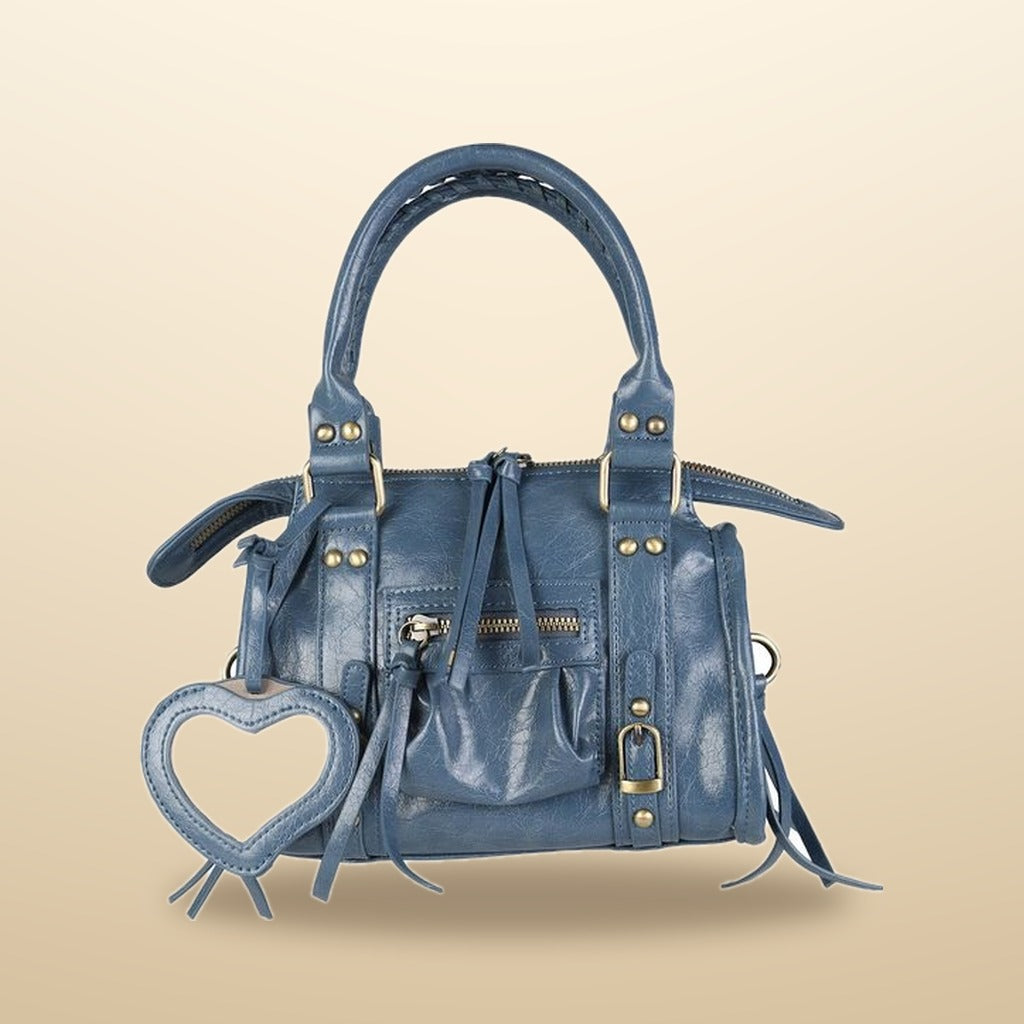 Solada Mini Borsa a Mano Donna in Ecopelle Blu