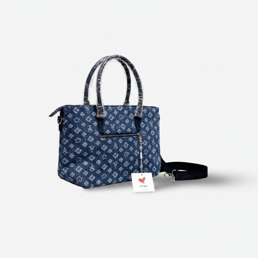 Sweet Years Borsa Shopper Donna Monogram Denim - Capiente, Firmata, 4 Colori | Stile Urban Chic