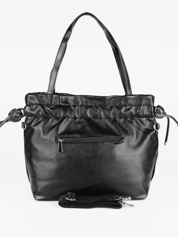 Borsa a spalla con trama lavorata