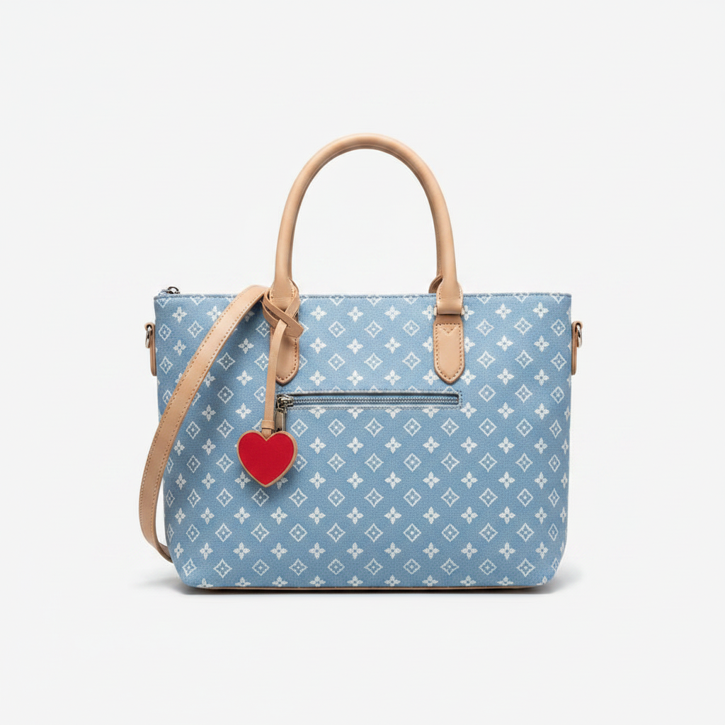 Sweet Years Borsa Shopper Donna Monogram Denim - Capiente, Firmata, 4 Colori | Stile Urban Chic