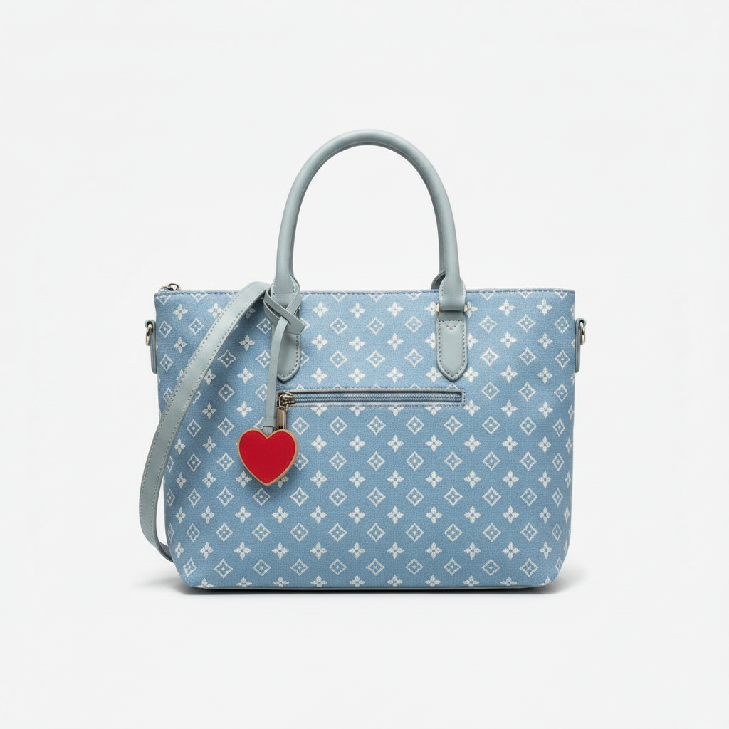Sweet Years Borsa Shopper Donna Monogram Denim - Capiente, Firmata, 4 Colori | Stile Urban Chic