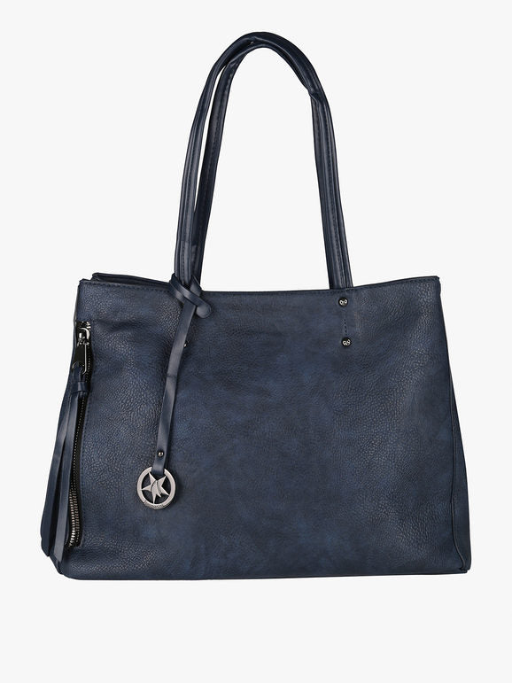 Solada Borsa Donna in Ecopelle con Doppi Manici – Blu, Marrone, Nero