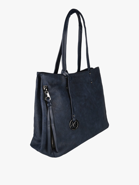 Solada Borsa Donna in Ecopelle con Doppi Manici – Blu, Marrone, Nero