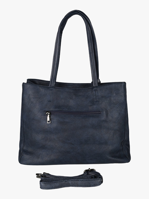 Solada Borsa Donna in Ecopelle con Doppi Manici – Blu, Marrone, Nero