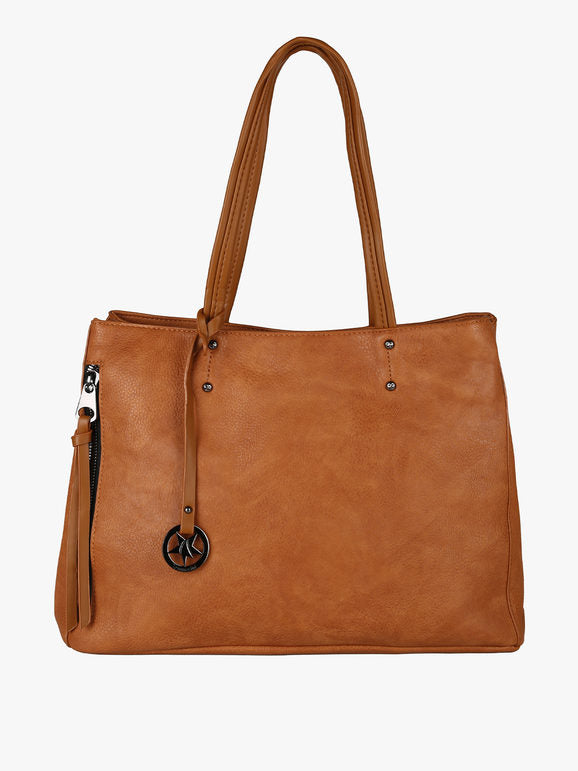 Solada Borsa Donna in Ecopelle con Doppi Manici – Blu, Marrone, Nero