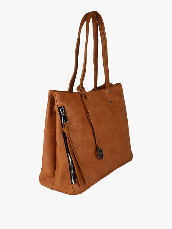 Solada Borsa Donna in Ecopelle con Doppi Manici – Blu, Marrone, Nero