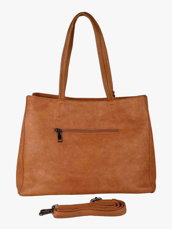 Solada Borsa Donna in Ecopelle con Doppi Manici – Blu, Marrone, Nero