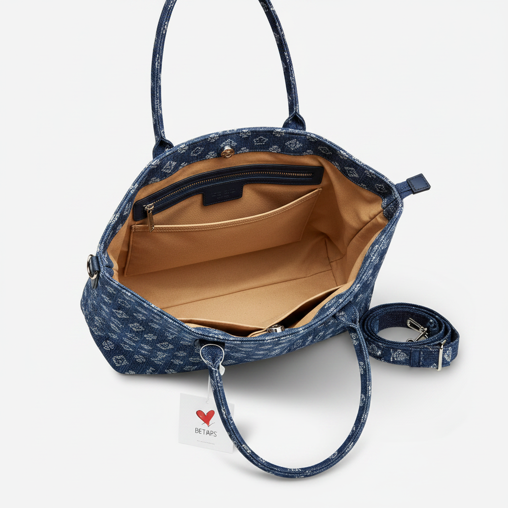 Sweet Years Borsa Shopper Donna Monogram Denim - Capiente, Firmata, 4 Colori | Stile Urban Chic