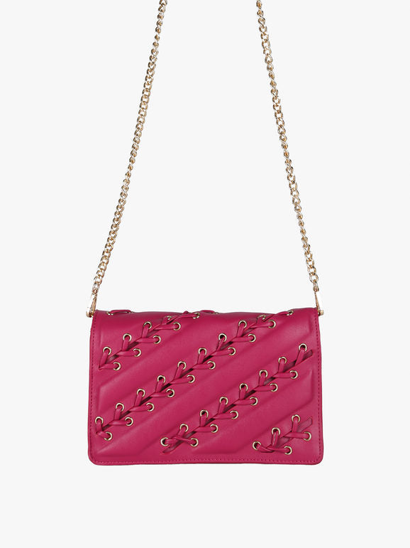Borsa rigida Solada fucsia con manico a catena