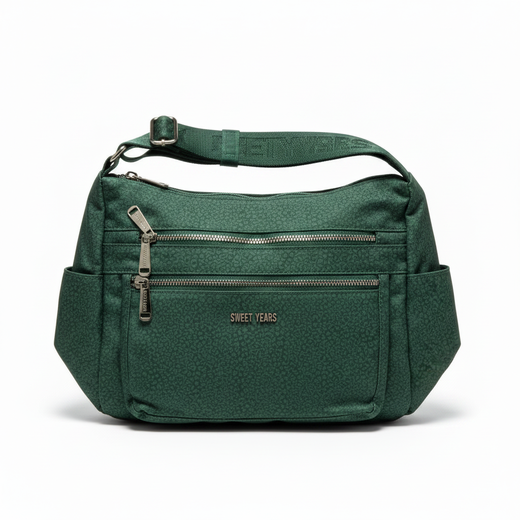 Sweet Years Borsa a Tracolla Donna Grigio Argento - Similpelle Firmata, Tracolla Regolabile, Stile Chic