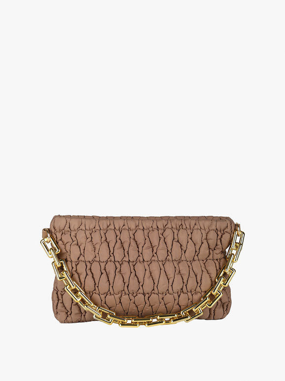 Borsa trapuntata Solada khaki con tracolla
