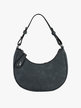 Borsetta donna mini hobo effetto nubuck blu
