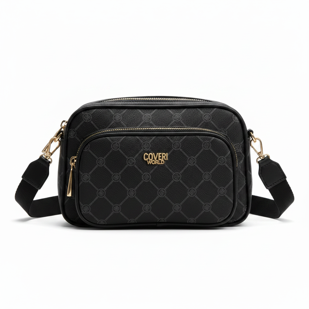 Coveri World Camera Bag Donna Bianca in Ecopelle - Monogramma, Tracolla Regolabile, Compatta e Chic | Firmata