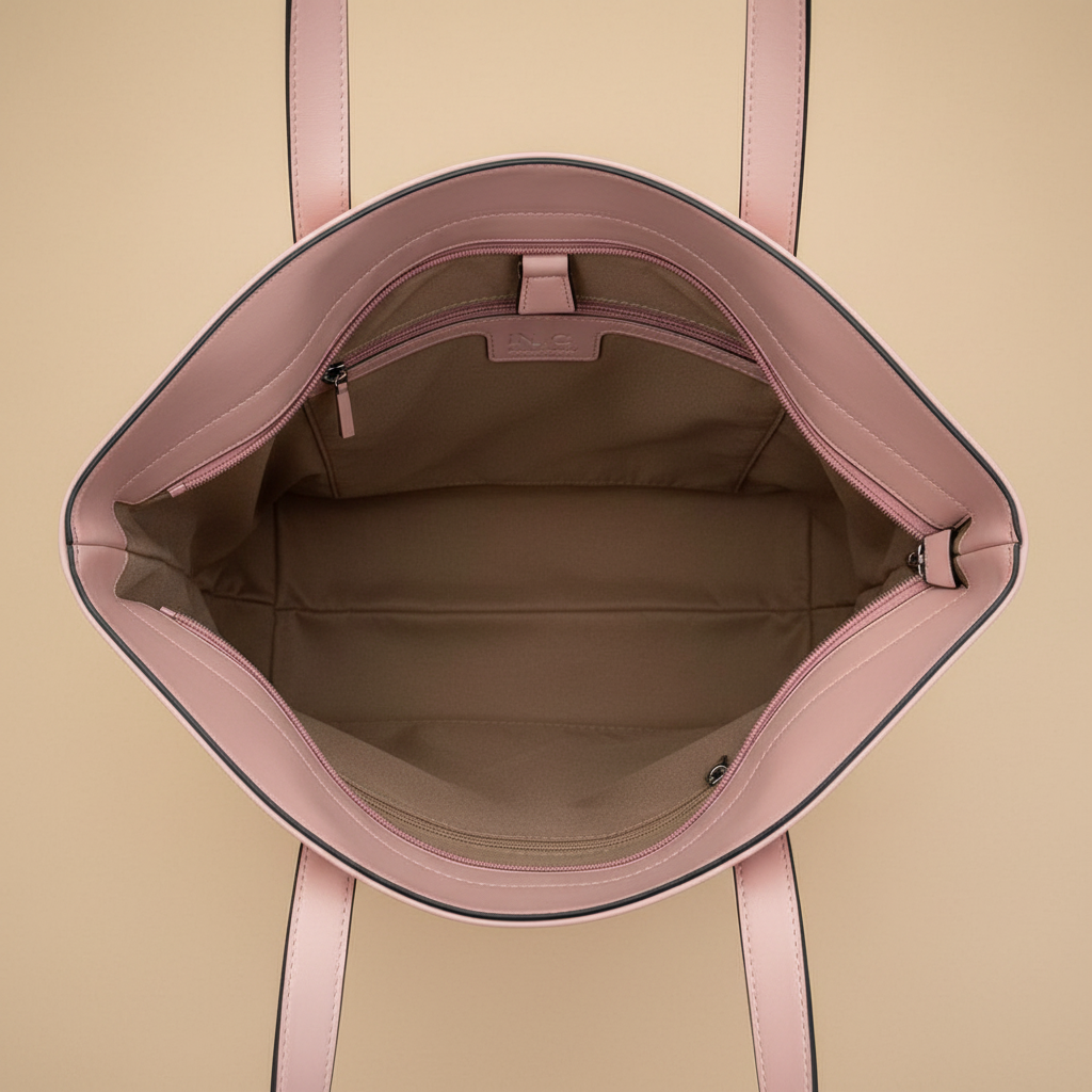 IN.C Company borsa tote rosa antico vista interna