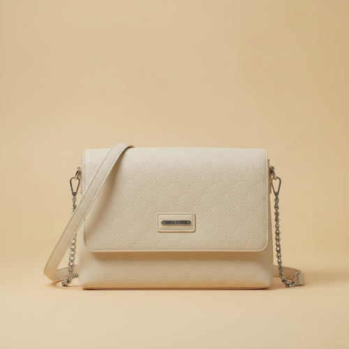 Borsa Crossbody Avorio Texture Floreale 3D Render