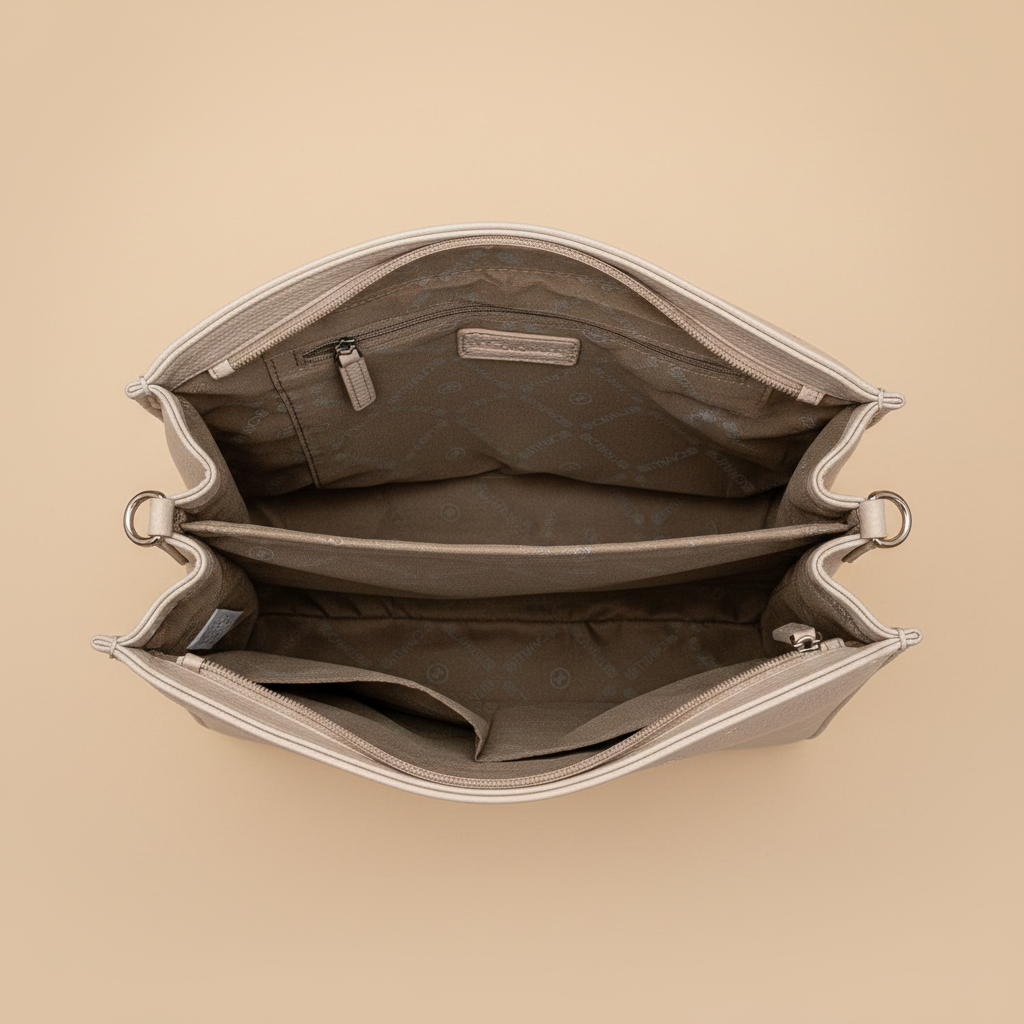 BB Cavalli borsa a mano beige vista interna fodera monogramma