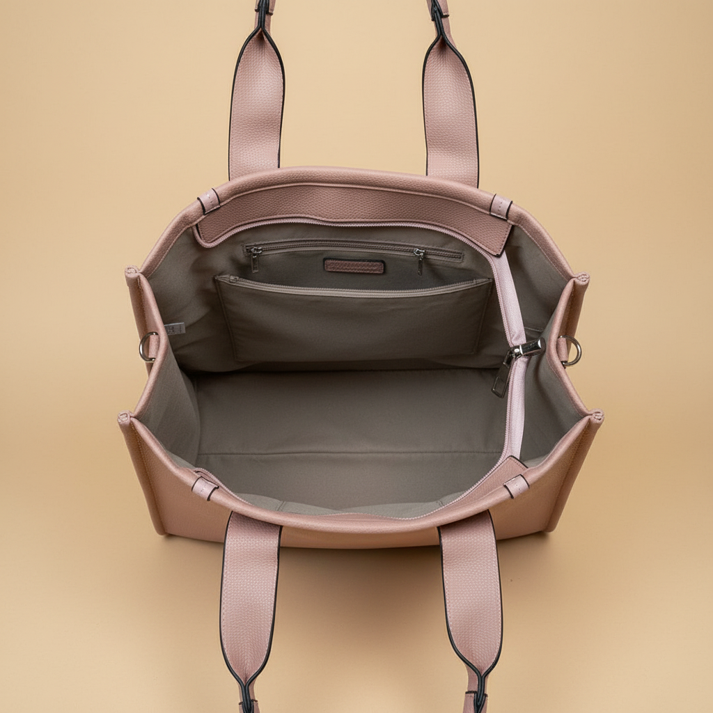 Regina Schrecker borsa tote rosa vista interna