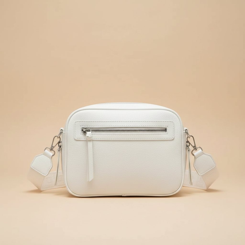 Borsa Tracolla 5 Zip - Bianco