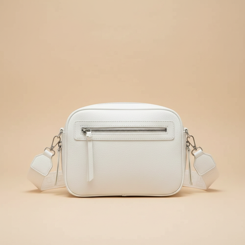 Borsa Tracolla 5 Zip - Bianco