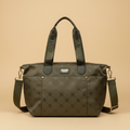 Borsa Tote Coveri World Nylon Monogram Verde su sfondo beige