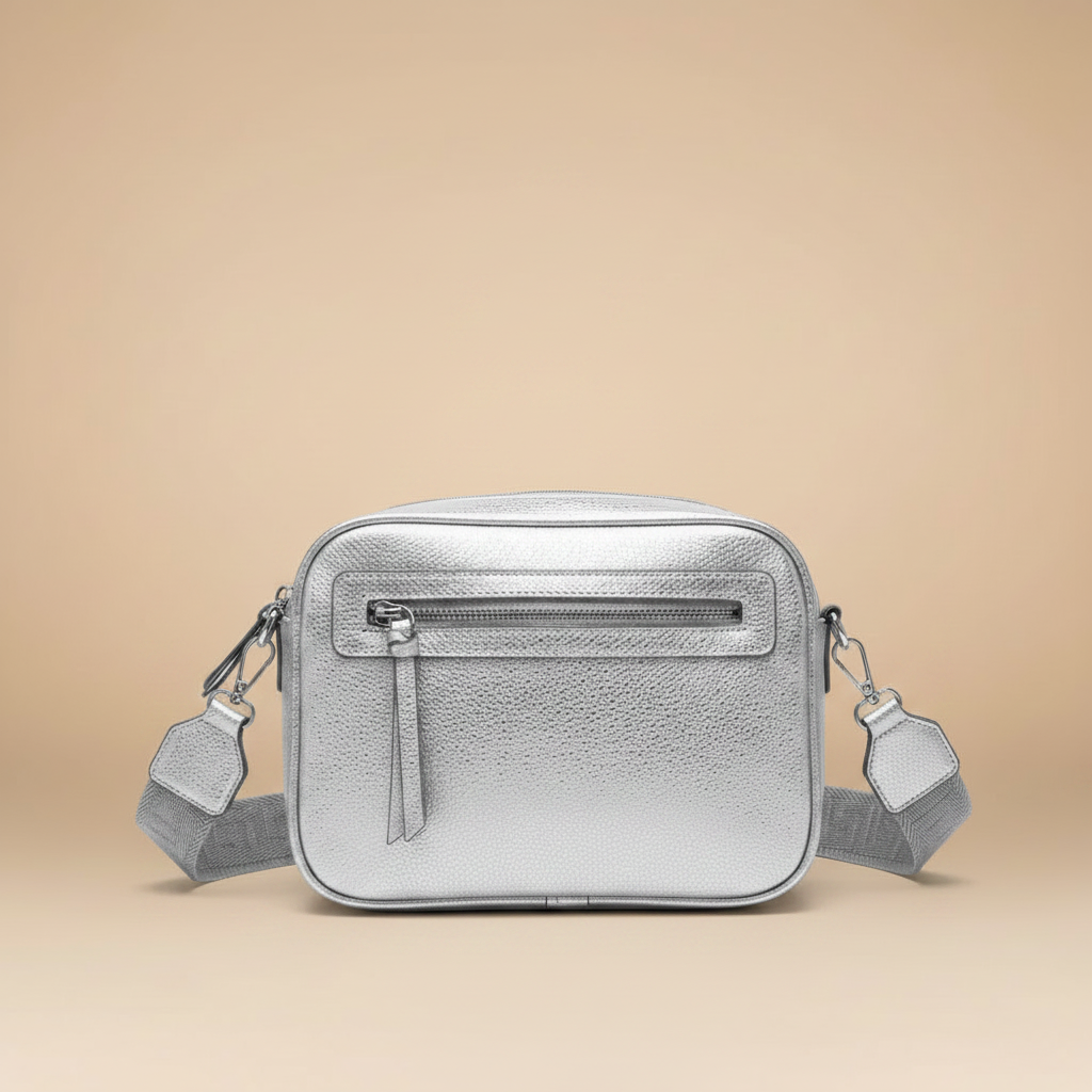 Borsa Tracolla 5 Zip - Argento