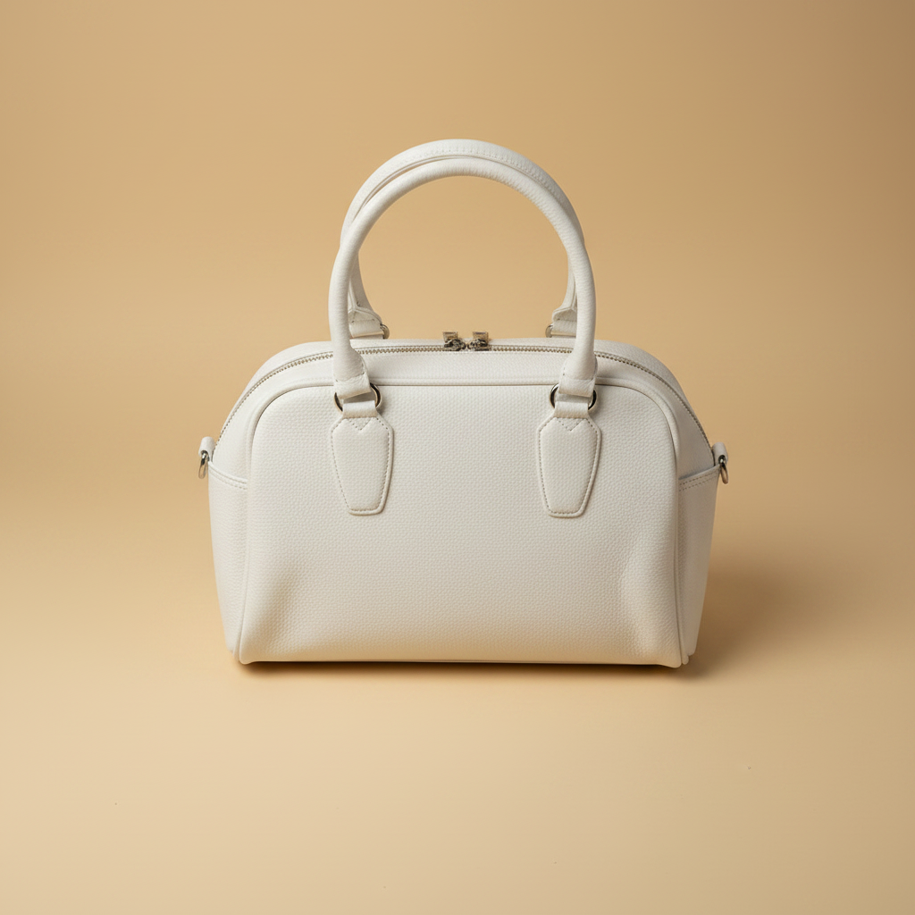 The Grace Bag borsa boston bianca vista zenitale