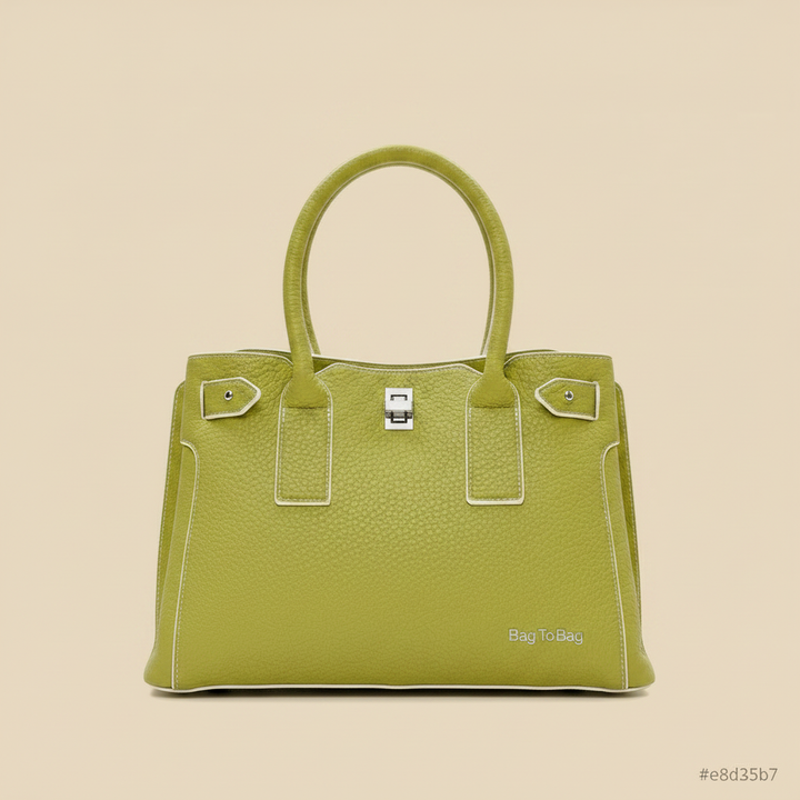 Turbo Bags Borsa a Mano Donna Verde Lime - Ecopelle Strutturata, Elegante e Capiente | Colore Vivace