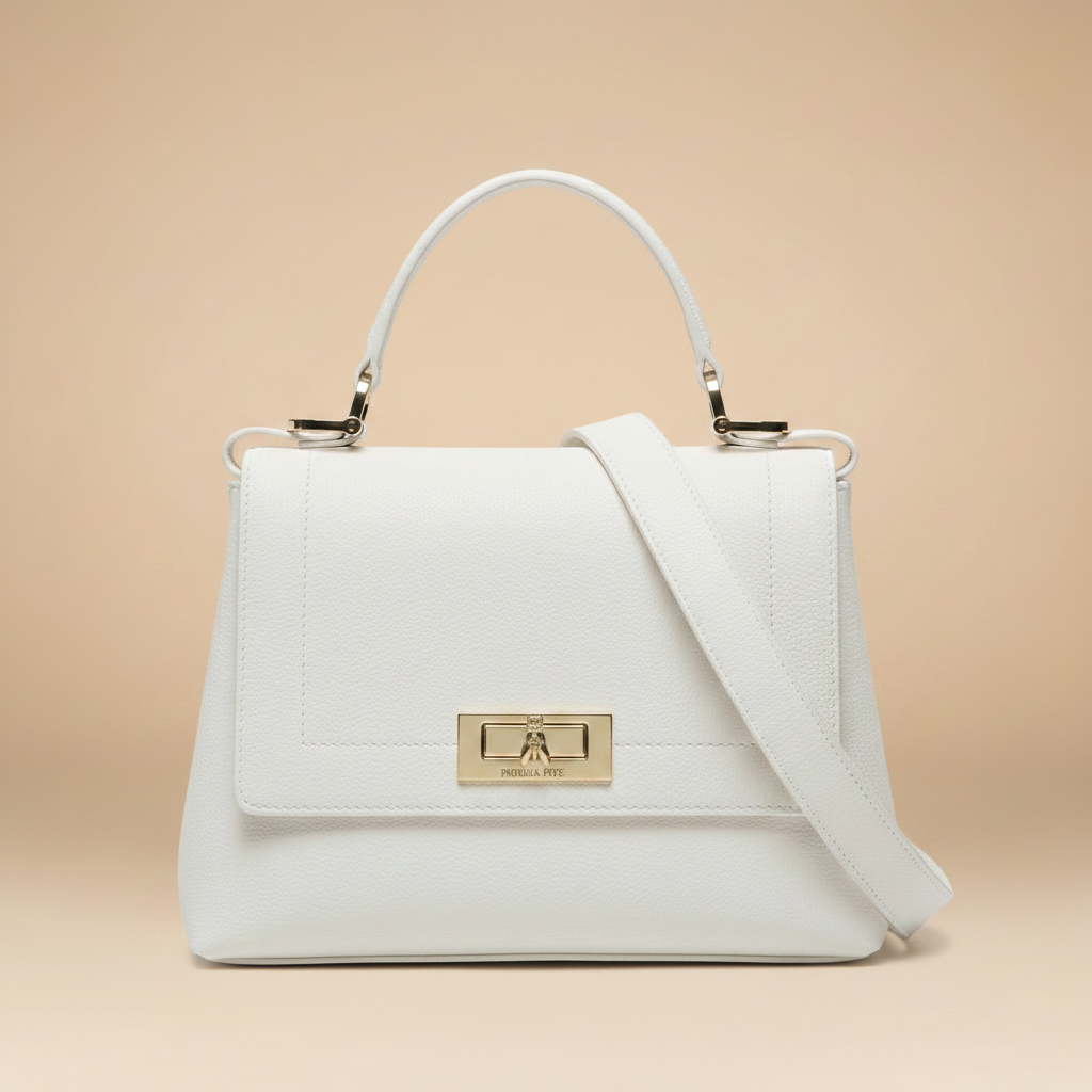 Patrizia Pepe Borsa Tracolla Logo - Bianco