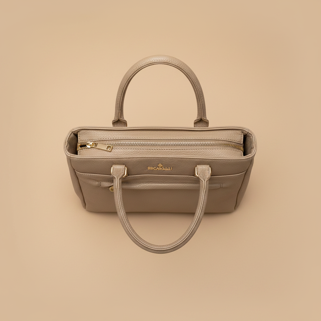 BB Cavalli borsa a mano beige vista zenitale