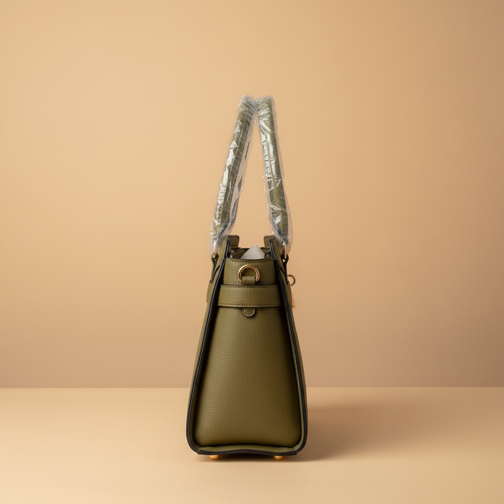 Charro borsa strutturata khaki vista laterale