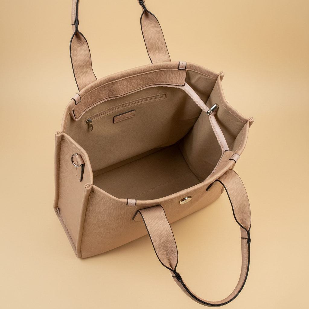 Regina Schrecker borsa tote beige vista interna