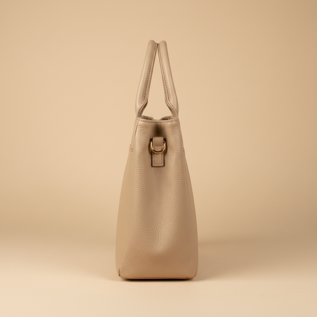 BB Cavalli borsa a mano beige vista laterale anello D