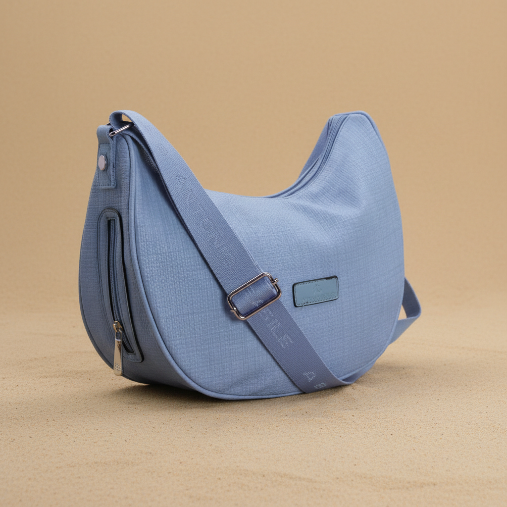 Coveri Borsa Mezzaluna Vintage - Azzurro