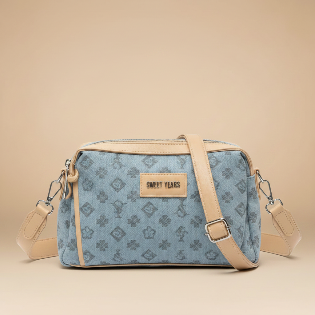 Borsa Crossbody Denim - Jeans Chiaro Beige