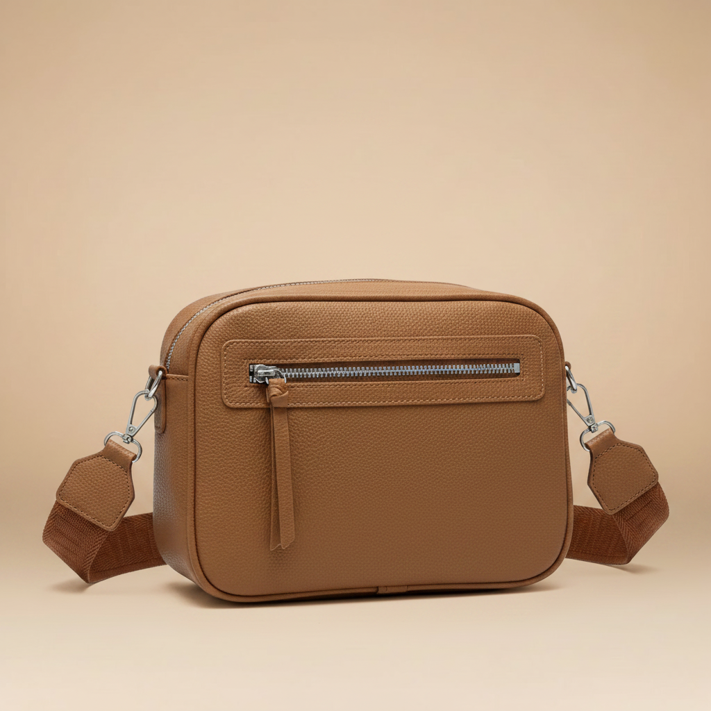 Borsa Tracolla 5 Zip - Marrone