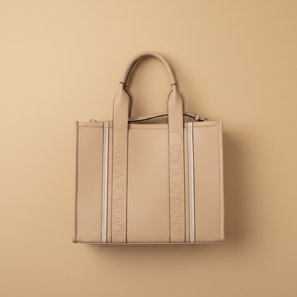 Regina Schrecker borsa tote beige vista zenitale